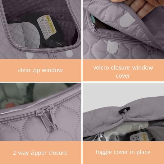 liuliuby Baby Car Seat Weather Shield | Warm Quilted Winter Cover with Clear Window for Infant Carseat | Keeps Babies & Newborn Protected in Cold | Car Seat Cover for Boys & Girls (Gray)
