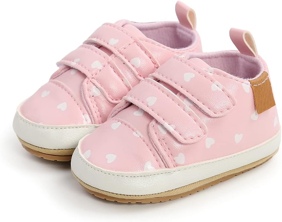 SOFMUO Baby Boys Girls High Top Ankle PU Leather Sneakers Soft Rubber Sole Infant Moccasins Newborn Oxford Loafers Anti-Slip Toddler Wedding Uniform Dress Shoes