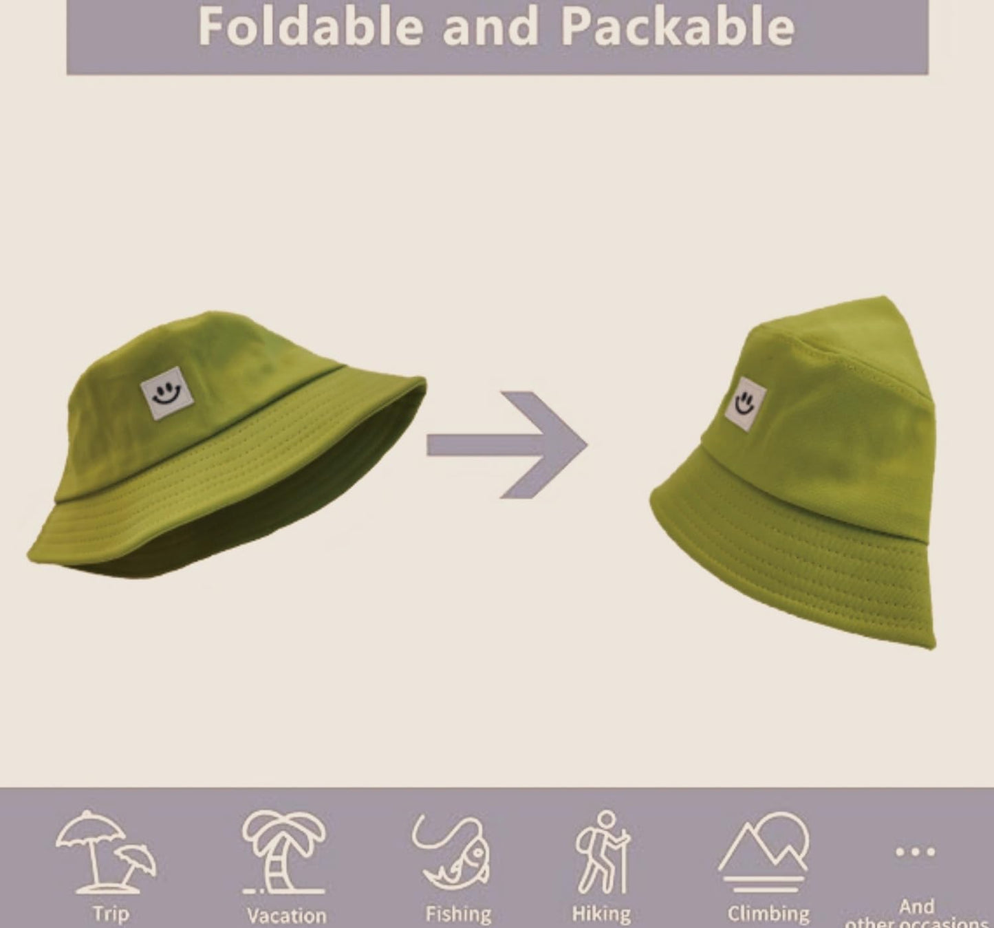 Kids Sun Hat Smile Face Bucket Hat for Girls Boys Summer Sun Protection Cotton Unisex Beach Cap