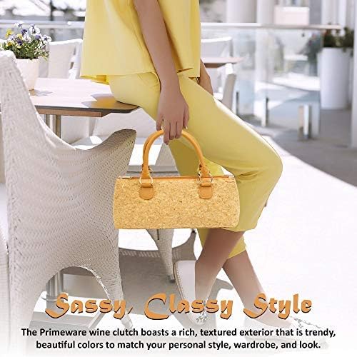 Wine Clutch Bag (Thermal Insulated) Trendy Women's Carry Tote | Holds Red & White 750mL Bottles | Trendy Fashion | Incl. Portable Waiter-Style Corkscrew