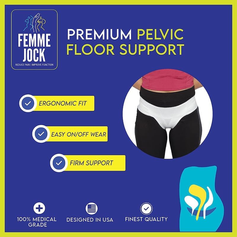 Patented Women’s Pelvic Floor Orthotic Support Belt ― Uterus Pain Relief Girdle for Dropped Bladder, Vulvar Varicosities, Postpartum Recovery, SPD | High Waist - Pink (M)