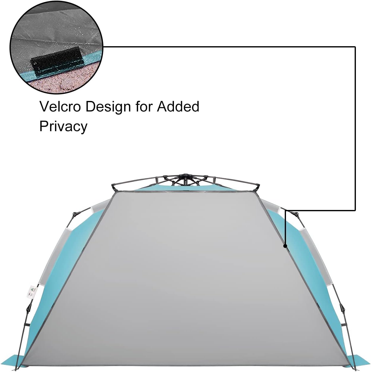 Oileus XX-Large Pop Up Beach Tent Sun Shelter for 5-6 Person Portable Sun Shade Instant Tent for Beach with Carrying Bag, Stakes, 6 Sand Pockets, Anti UV for Fishing Hiking Camping Sky Blue