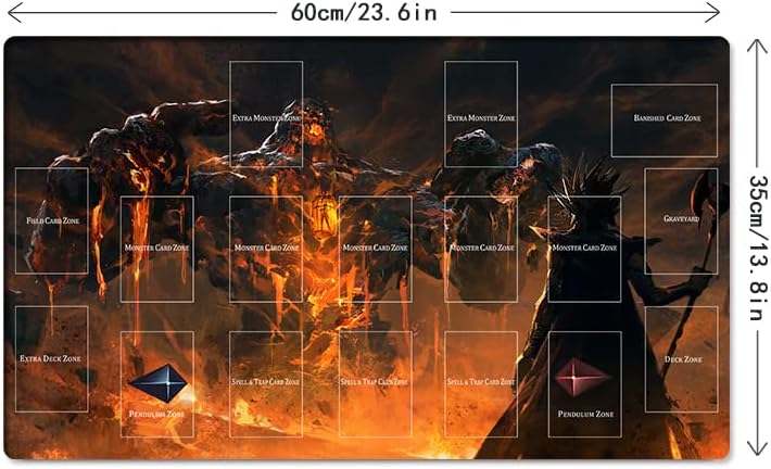 New Mlikemat Playmat Lava Golem Yami Marik TCG CCG OCG Trading Card Game Mat with Zones + Free Bag (ZD039-434-A)