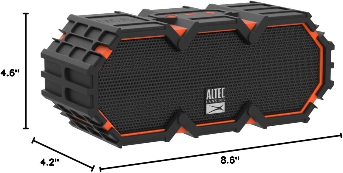 Altec Lansing LifeJacket 2 - Waterproof Bluetooth Speaker, Floating Portable Speaker for Travel & Outdoor Use, Deep Bass & Loud Sound, 30 Hour Playtime