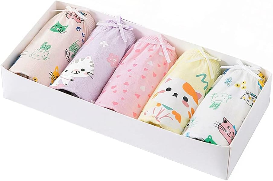 CHUNG Toddlers Little Girls Cotton Briefs Panties Pack of 5/6 Print Underwear 2T-10Years
