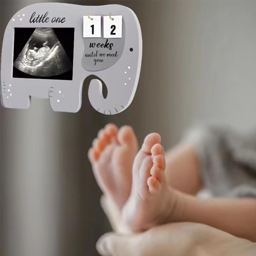 Ultrasound Picture Frames Sonogram Picture Frame with Countdown Weeks for Expecting Parents First Time Mama to be Pregnancy Gift Baby Keepsake Cut Photo