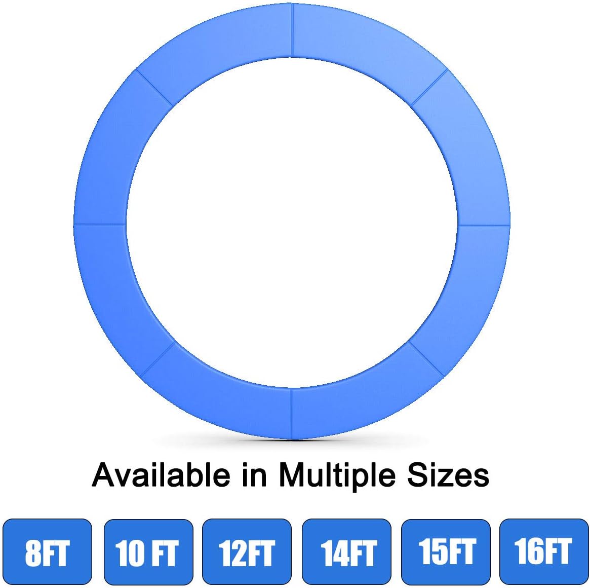 Giantex Trampoline Pad, 8ft 10ft 12ft 14ft 15ft 16ft Trampoline Replacement Safety Pad, No Holes for Pole, Waterproof Trampoline Accessories Spring Cover