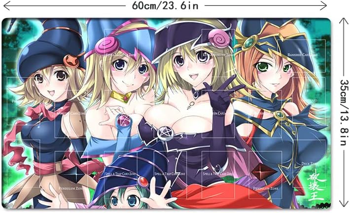 New Mlikemat Playmat Dark Magician Girl TCG CCG OCG Trading Card Game Mat with Zones + Free Bag (ZD014-05-A)