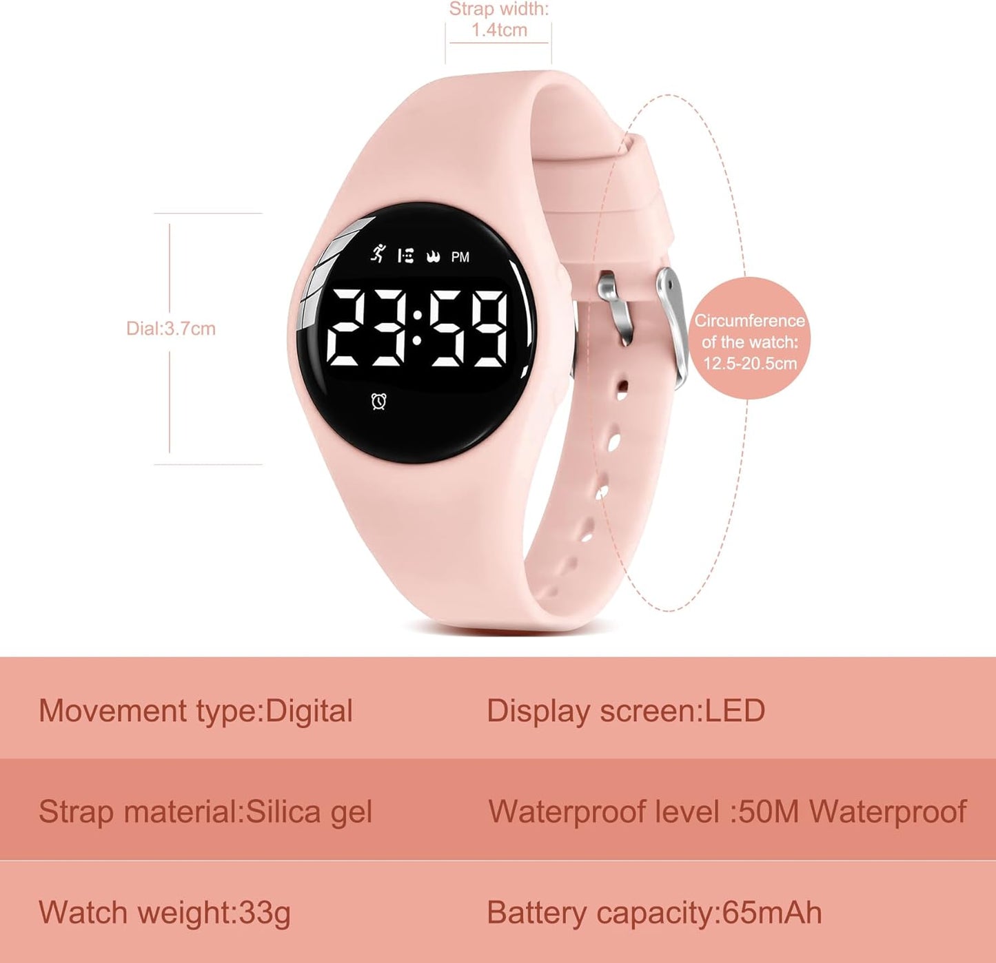 Kids Watches for Girls Boys Digital Sport Watch with Step Counter Pedometer Vibration Alarm Clock, No App Waterproof Fitness Tracker Kids Watch Boys Girls Teens Students Ages 5-16