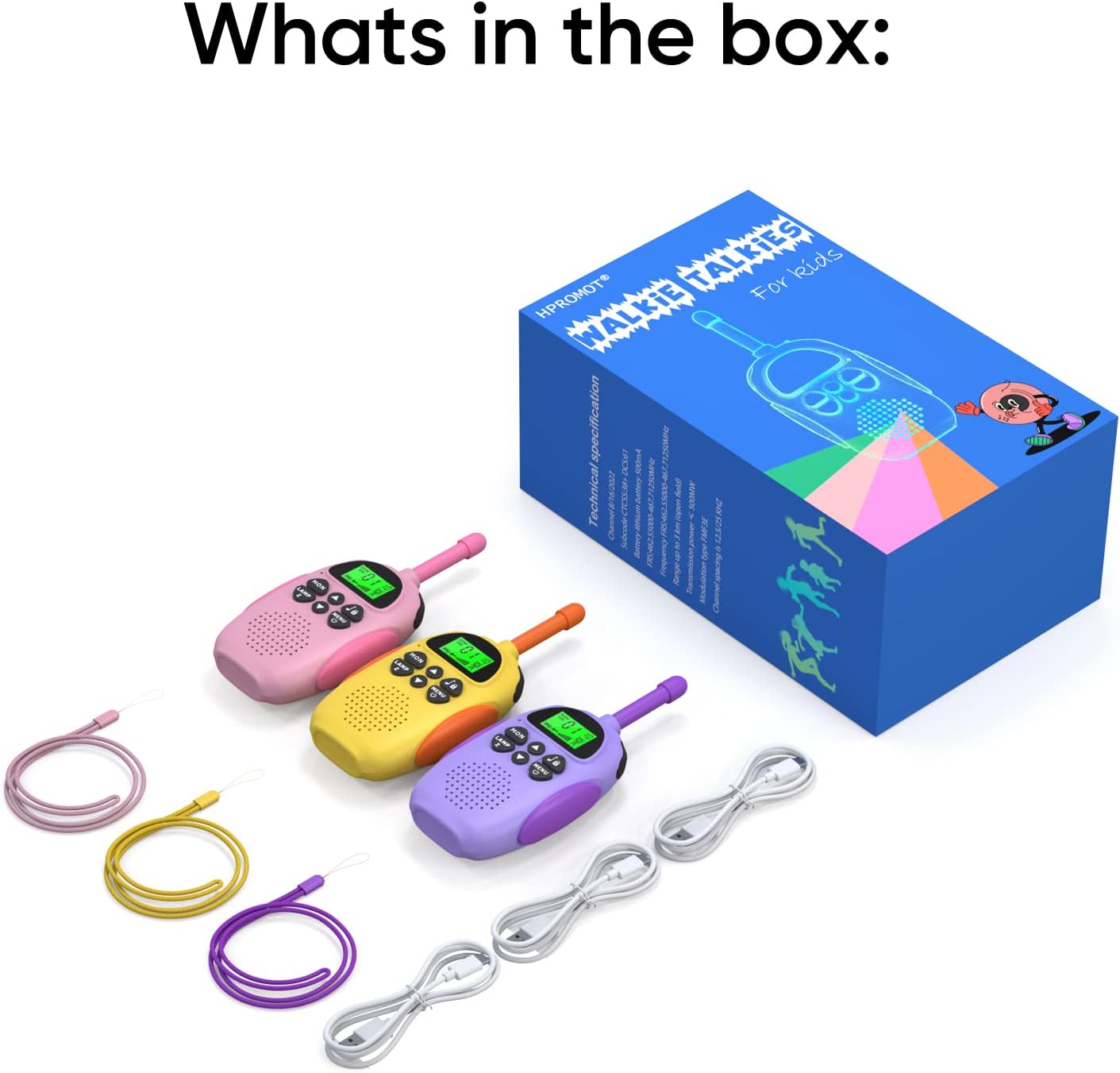 Walkie Talkies for Kids Rechargeable 3 Pack Walkie Talkies, Long Range 22 Channels 2 Way Radio Kids Birthday Toy Gift for 3-12 Year Old Boys Girls Outdoor Adventures Camping Hiking