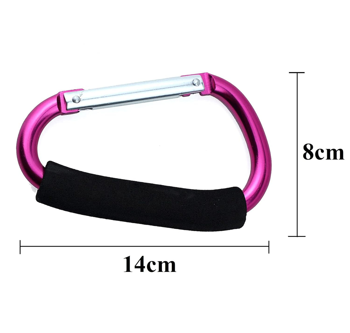 Stroller Hooks by Baby,2 pcs Carabiner Stroller Hook Organizer for Hanging Purses, Diaper Bag, Shopping Bags. Clip Fits Single/Twin Travel Systems, Car Seats and Joggers (Rose red)