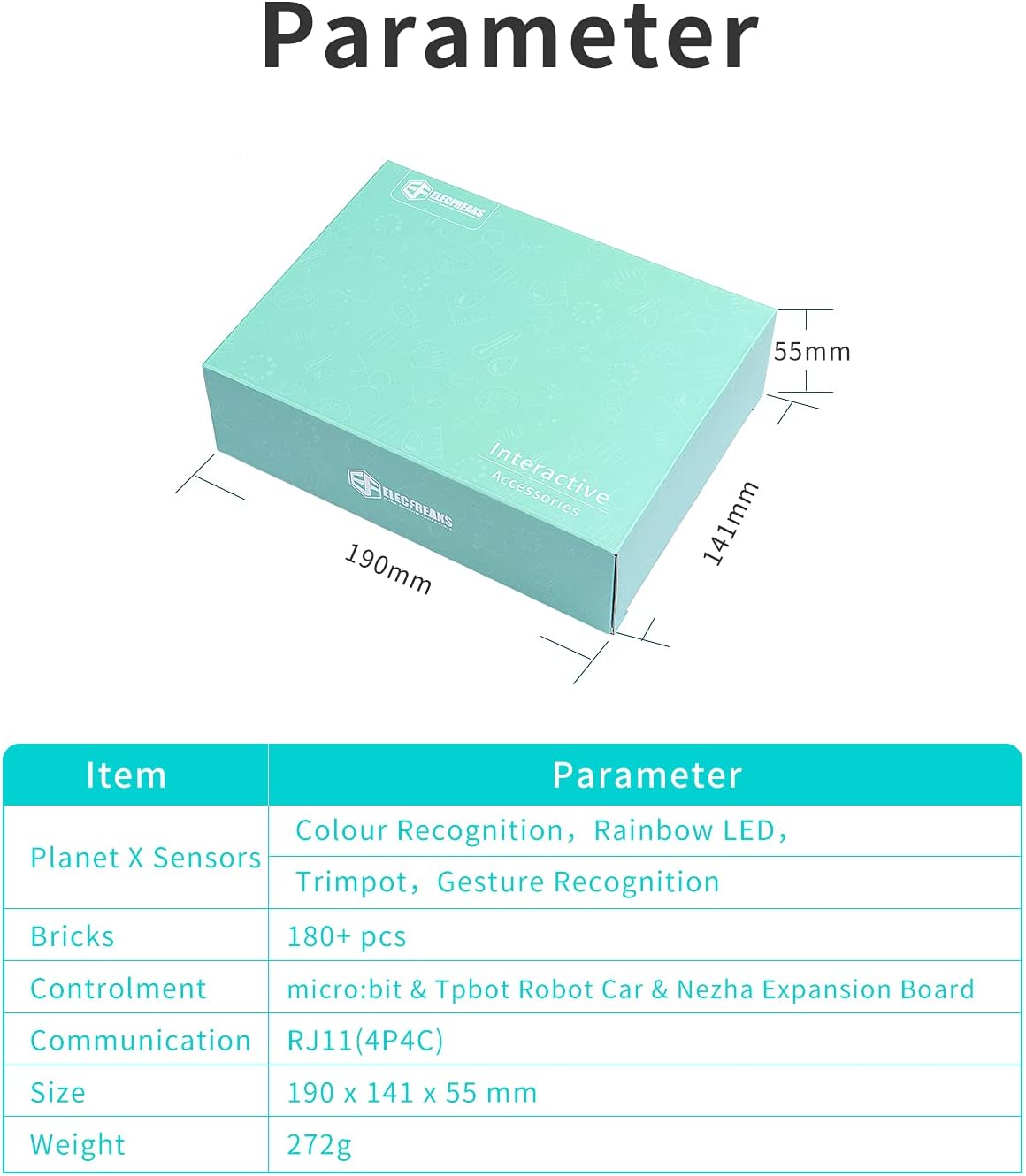 ELECFREAKS Interactive Coding Accessories Pack microbit Building Bricks for TPbot Car and Nezha Inventor’s Kit, STEM Educational Planet X Series Sensors Kit (Without Micro:bit & TPbot & Nezha)