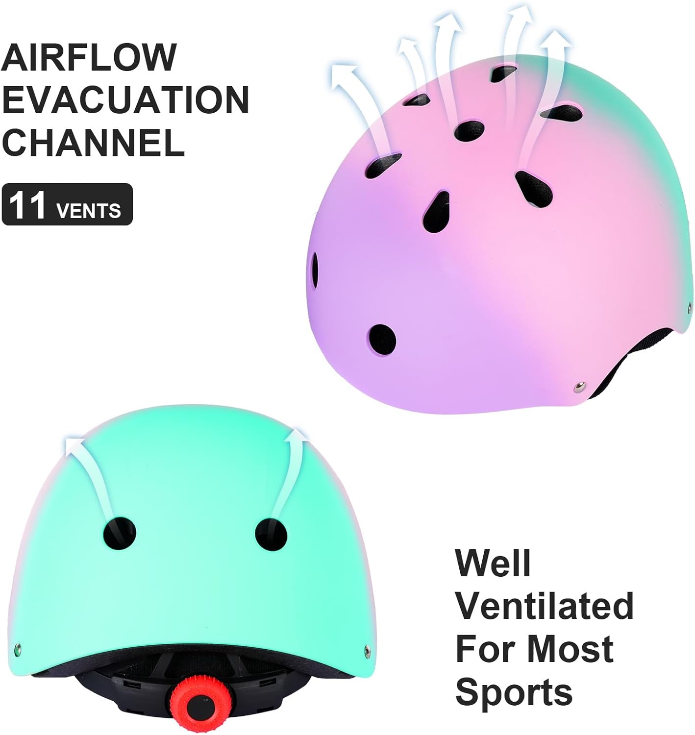 Adjustable Kids Bike Helmet with Knee Pads Elbow Pads Wrist Guards for Age 3-5-8-14+ Youth/Teens,Ventilation Multi-Sport Scooter Roller Skate Rollerblading Skateboarding Climbing Cycling