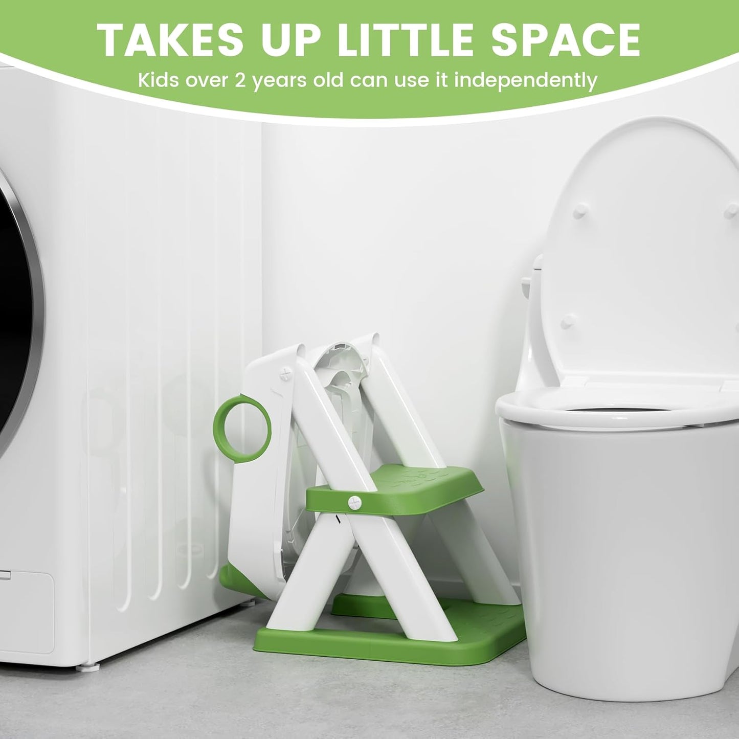 Frog Toilet Seat, Potty Training Seat for Toddler, Upgrade Potty Training 2 in 1 Toddler Toilet Seat for Boys Girls,Waterproof Soft Mat Non-Slip Step Stool