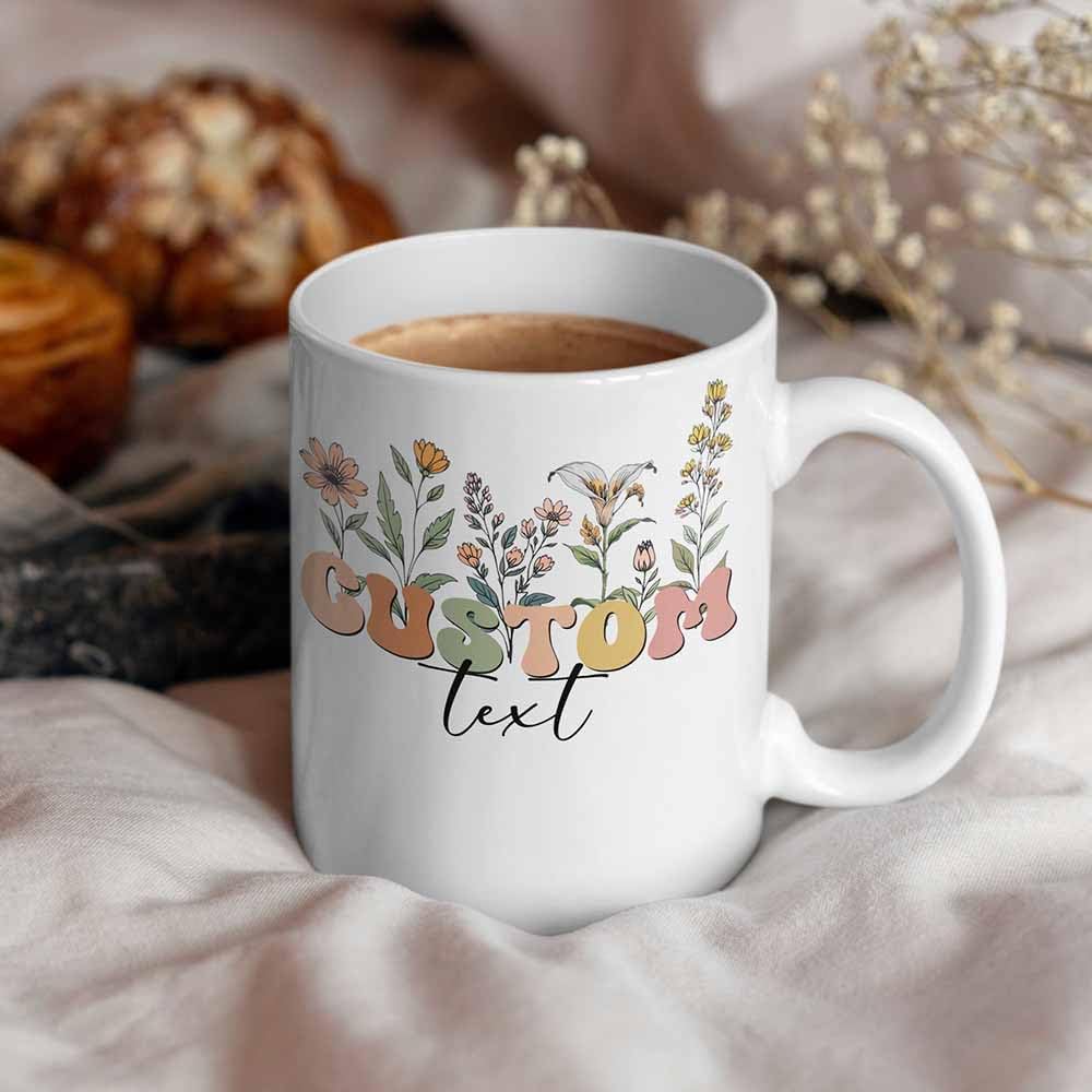 Custom Mug, Personalized Mother’s Day Coffee Mug, Customized 11 Oz Ceramic Mug with Text, Taza Personalizadas for Women Mom