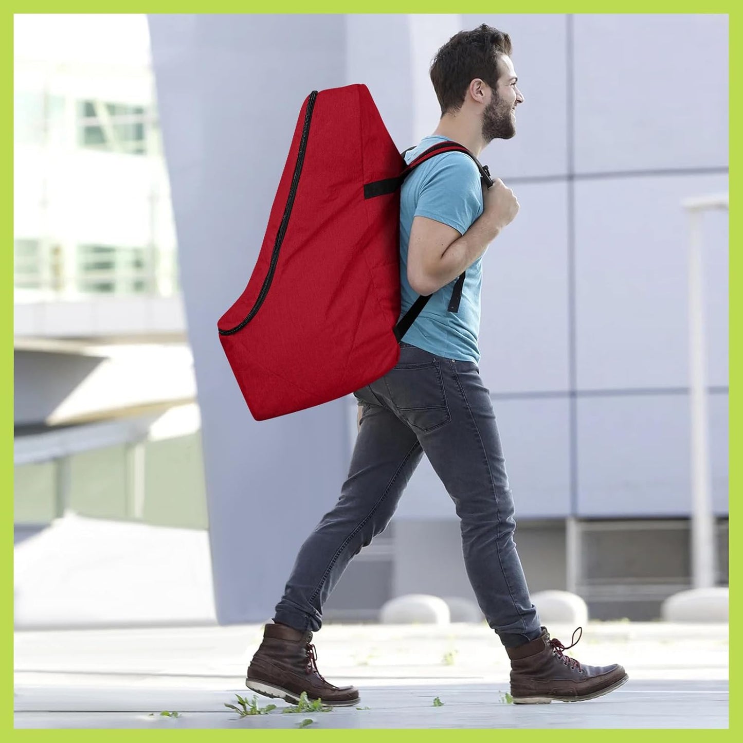 Padded Car Seat Travel Bag for Airplane, Heavy Duty Backpack for Air Travel, Water-Resistant Carrier with Shoulder Strap, Fits Most Car Seats (Red)