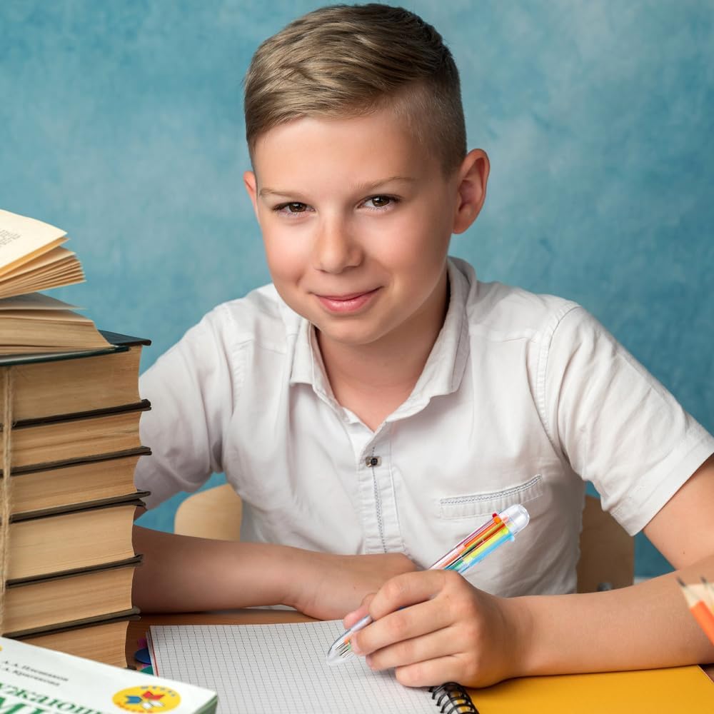 Back to School Supplies 24 PCS Ballpoint Pens Bulk 6-in-1 Colored Pens Ballpoint Party Favors Office Supplies Multicolor Pen Back to School Gifts for Kid Students Son Daughter Classroom Birthday