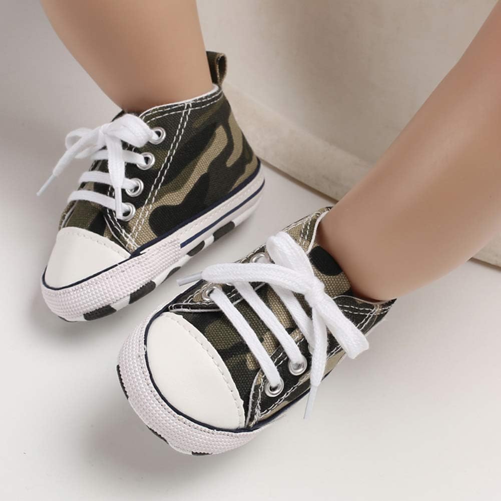 Unisex Baby Girls Boys Canvas High-top Shoes, Newborn Infant Anti-Slip Soft Sole Frist Walking Breathable Sneakers