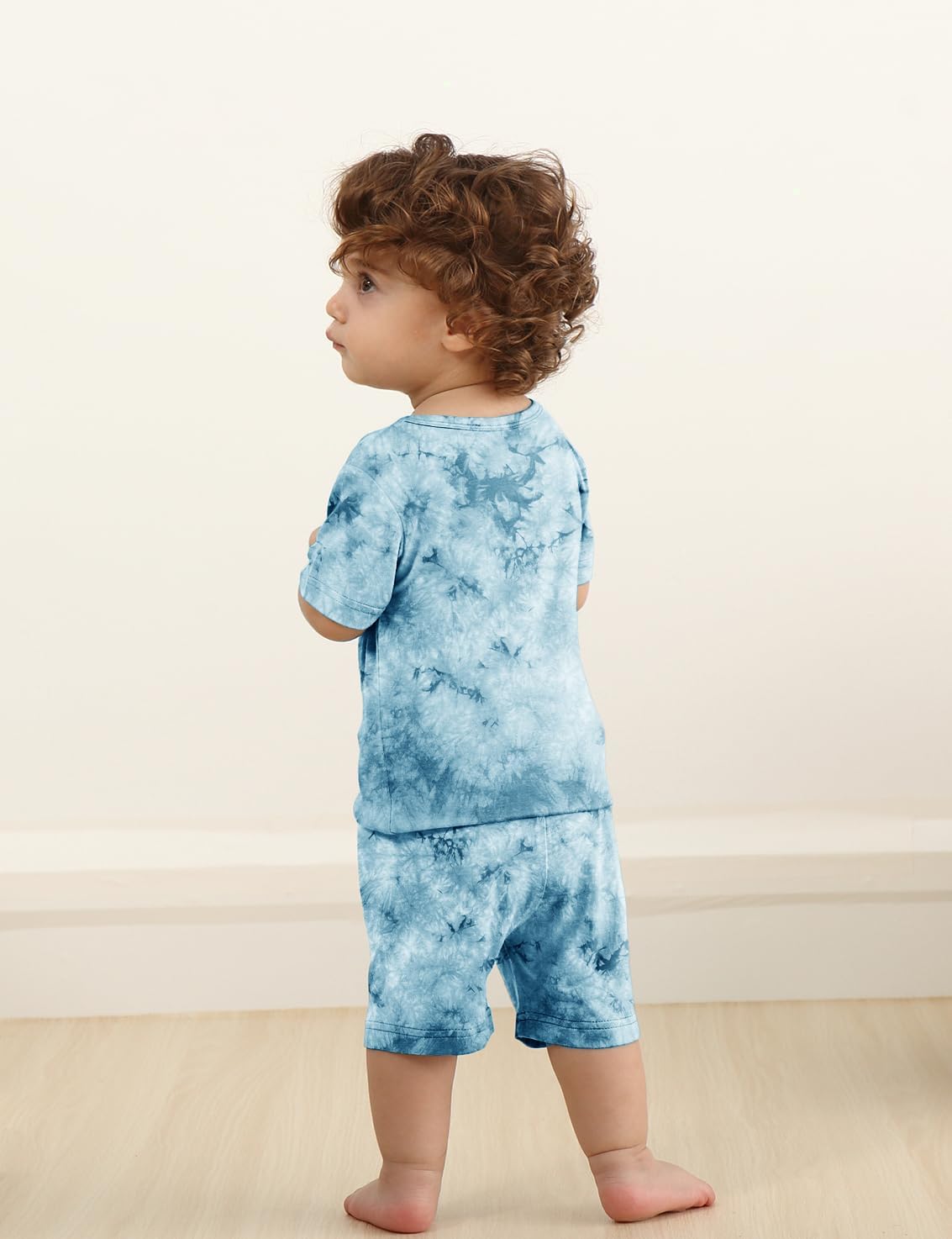 Jimonda Baby/Toddler Soft Sleepwear Short sleeve Kids Cool Pajama Outdoor 2-Piece Shirt&Shorts Casual sets Tie Dye PJ