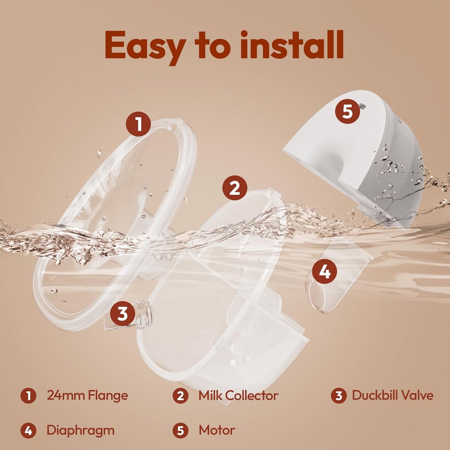 NCVI Wearable Breast Pump 8111, Hands Free Breastfeeding Pump, Wireless Portable Milk Pump with Strong Suction, 4 Modes & 9 Levels, Ultra-Quiet Discreet Pump, 21/24mm Flanges, 2 Pack (White)