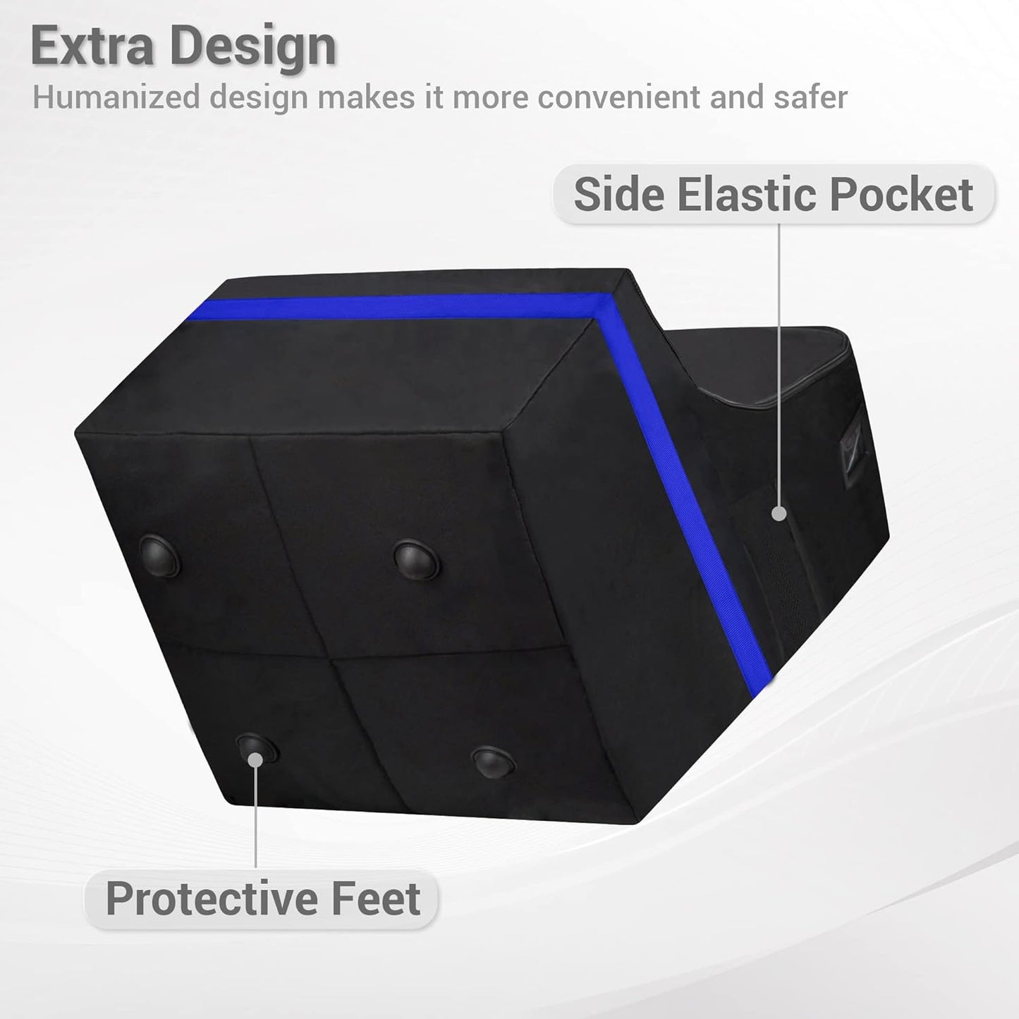 Car Seat Travel Bag - Padded, Comfortable, Durable, Roomy Gate Check Carseat Cover Backpack Fits 3-in-1,Convertible, Booster & Infant Car Seats for Airplane, Airport, Blue