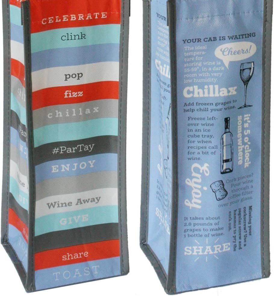 Set of 8: G.U.S. Eco-Friendly Wine Bags - Water Resistant, Reusable Wine Bags with Wide Sturdy Handles. Durable, Affordable. Uniquely Printed Designs