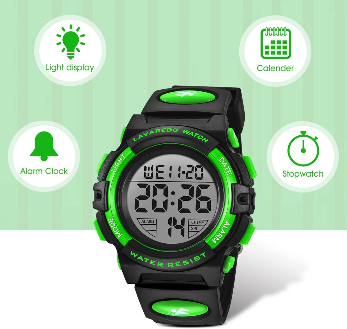 Kids Watch,Boys Watch for 3-15 Year Old Boys,Digital Sport Outdoor Multifunctional Chronograph LED 50 M Waterproof Alarm Calendar Analog Watch for Children with Silicone Band,Kids Gift