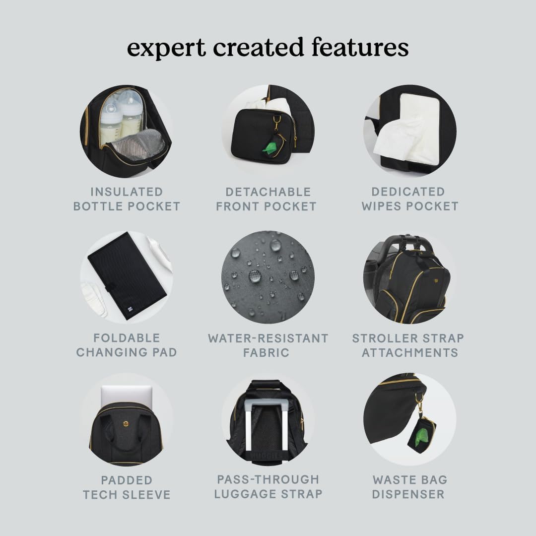 Huggies Signature Hug Pack Diaper Backpack, Cognac Leather, O/S