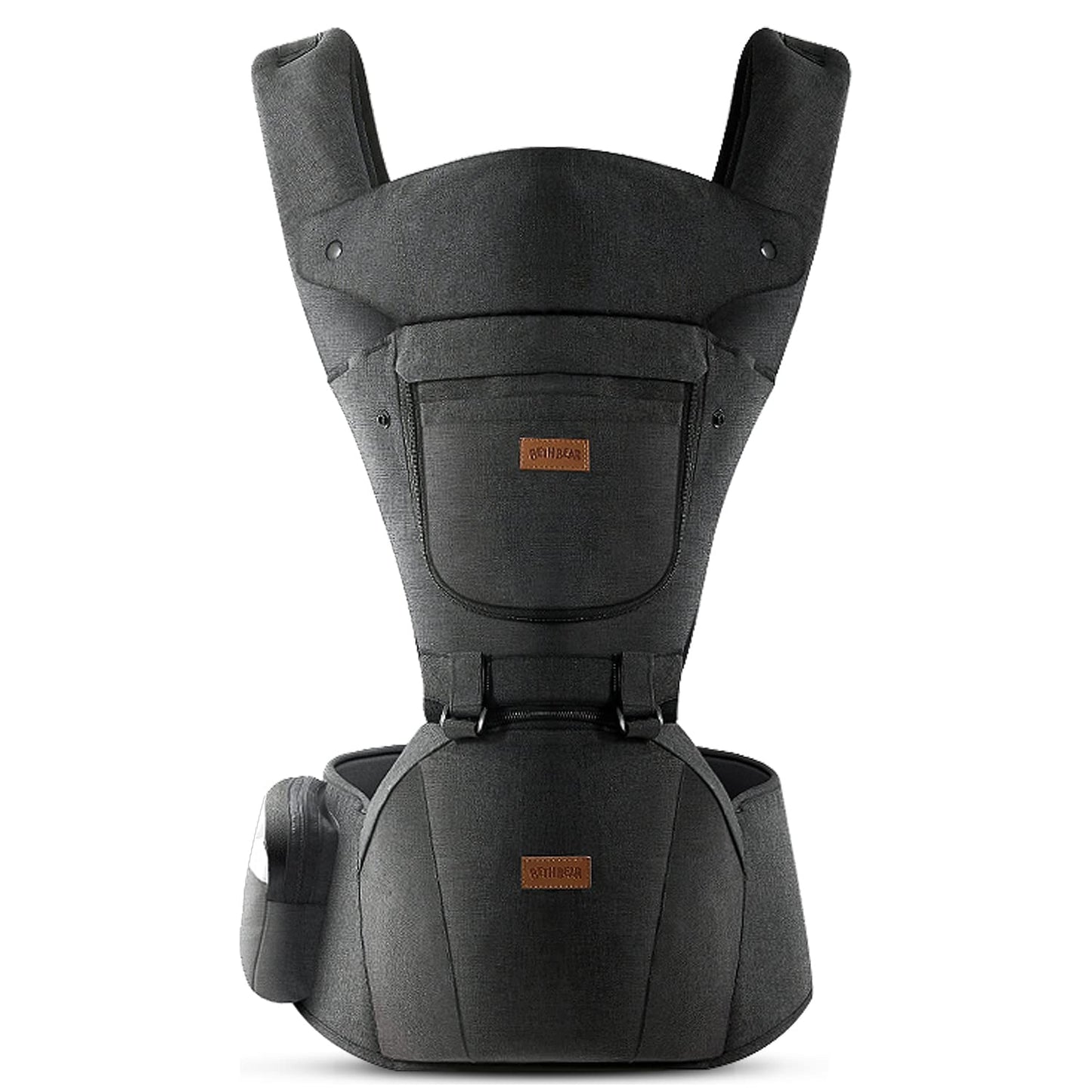 Baby Carrier with Hip Seat, Baby Carrier Newborn to Toddler, 6-in-1 Ways to Carry, All Seasons, Adjustable Baby Holder Carrier for Breastfeeding(Black)