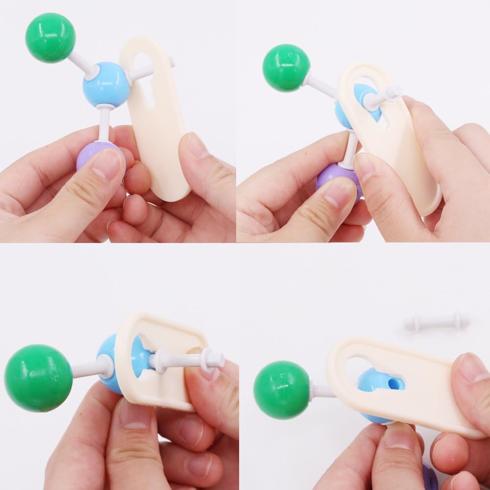 Swpeet 200 Pcs Molecular Model Kit for Organic and Inorganic Chemistry, Chemistry Molecular Model Student and Teacher Set - 83 Atoms & 116 Links & 1 Short Link Remover Tool