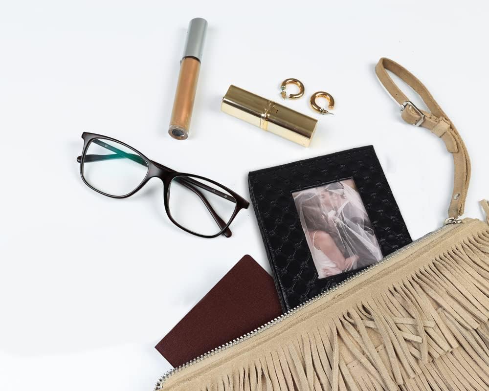 RECUTMS Photo Album 4x6 100 Pockets Photos, Button Grain PU Leather Photo Books Small Picture Album for Baby Family Wedding Christmas Photo Albums Holds 100 Vertical Photos(Blue)