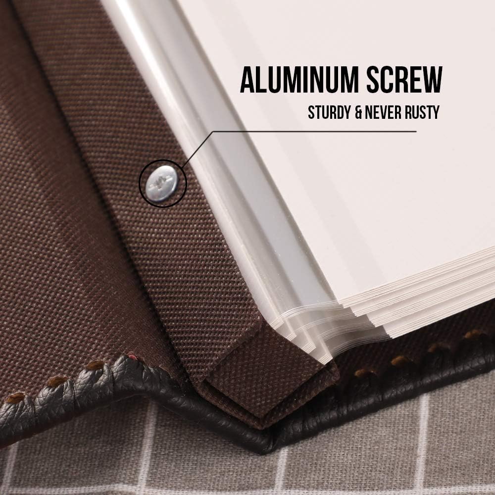 Photo Album Self Adhesive Pages, Large Magnetic Self-Stick Picture Album with Leather Vintage Inspired Cover, DIY Albums Holds 3X5, 4X6, 5X7, 6X8, 8X10 10X12 Photos (Darkgreen 40 Pages)