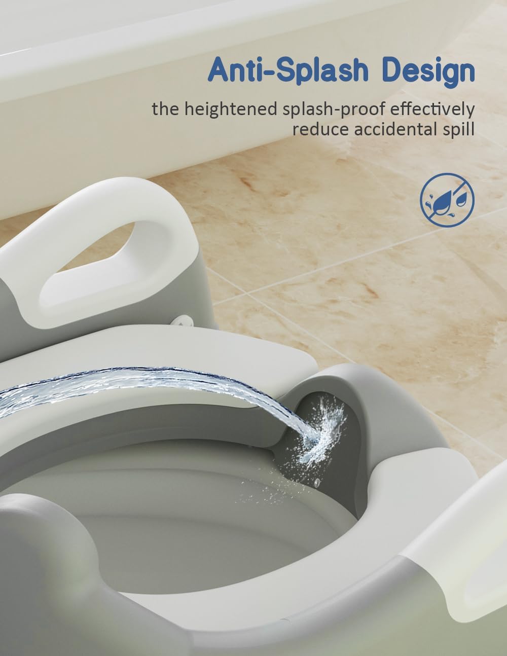 Potty Training Seat, Toddler Potty Training Toilet, Upgrade 2 In 1 Toddler Toilet Seat with Steps Stool Splash Guard and Anti-Slip Pad Soft Cushion, Potty Seats for Toddlers Baby Kids