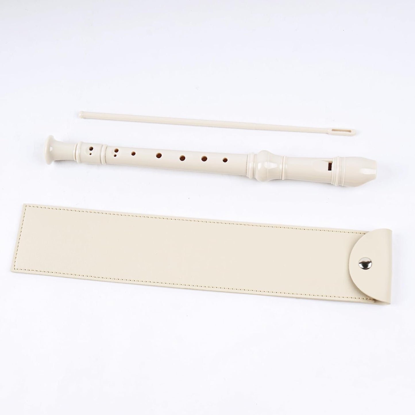 LIZIMANDU Recorder Instrument for Beginner Adults,8-Hole Soprano Descant Recorder Music Flute with with Cleaning Rod & Leather Case For Home Entertainment(2-Beige2)