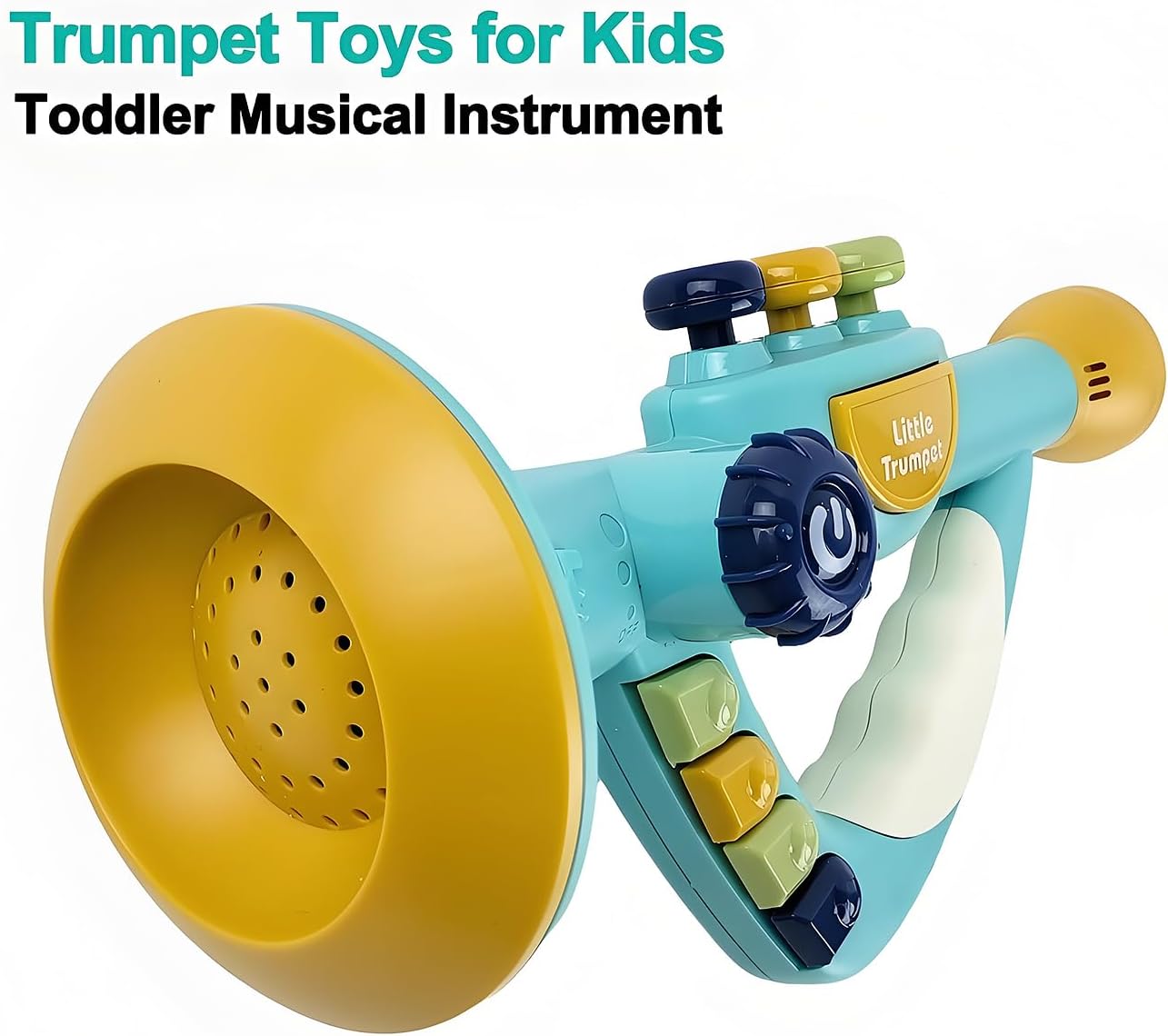 Musical Instruments Toys for Kids, Toddlers Little Trumpet and Baby Educational Toy for Girls & Boys, Ages 1-3 (Blue)