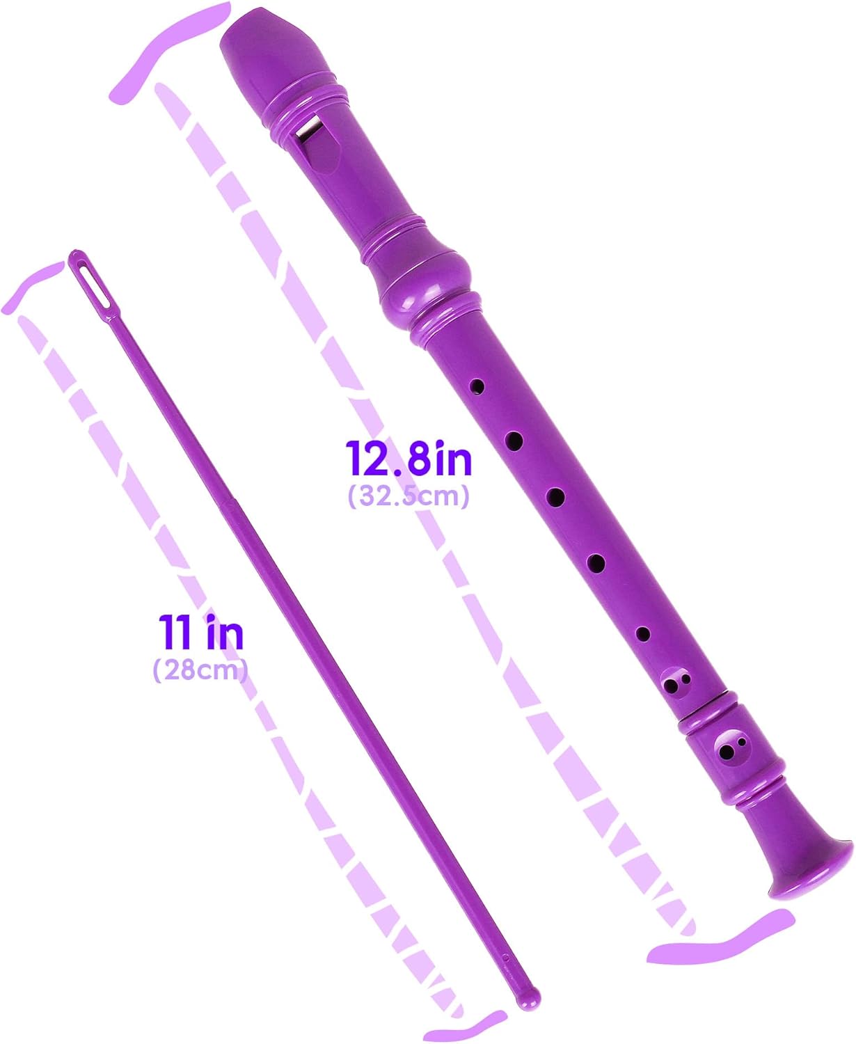 Mr.Power Soprano Recorder C Key 8 Hole German Fingering Clarinet ABS Music Flute Present for Beginner Graduation School Education Family (Purple)