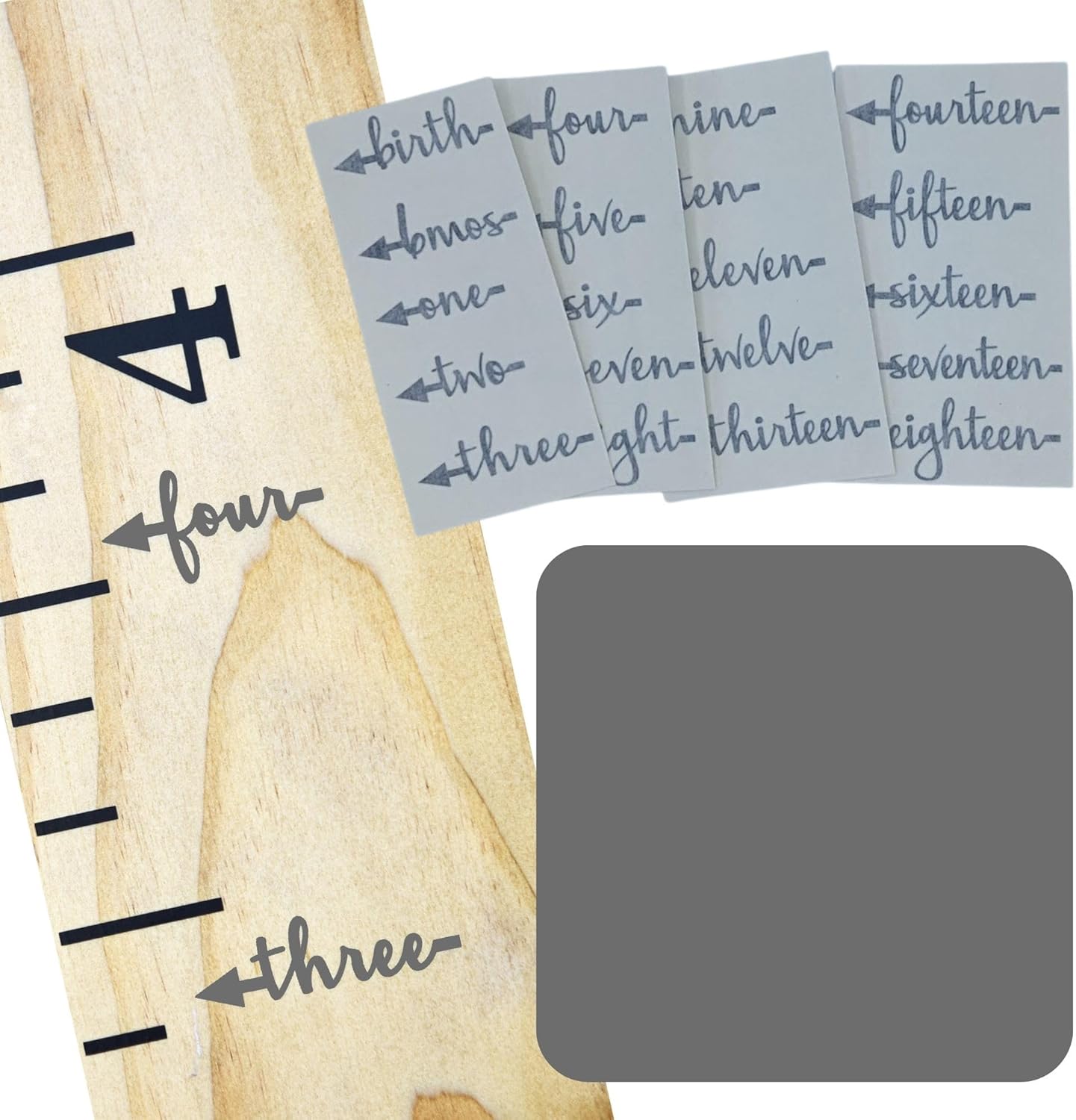 Little Acorns ADD ON - DIY Vinyl Growth Chart Ruler - Height Marker Arrows ONLY - Script - Straight