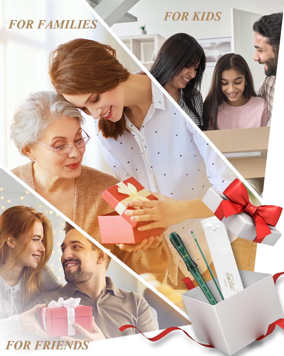 Eastar Soprano Recorder Instrument for Kids Students Beginners, German fingering C Key with Cleaning Kit, Storage Bag, Fingering Chart, ERS-1GG, Dark Green, School-Approved