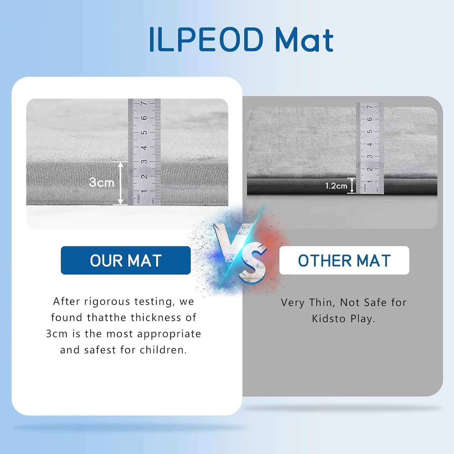 Baby Play Mat for Floor Tummy Time Nursery Muscle Area Playroom Rug Tatami Mat 6'7"x6'7" Memory Foam 1.3" Thick Crawling for Babies,Toddlers, Infants, Kids(Light Gray)