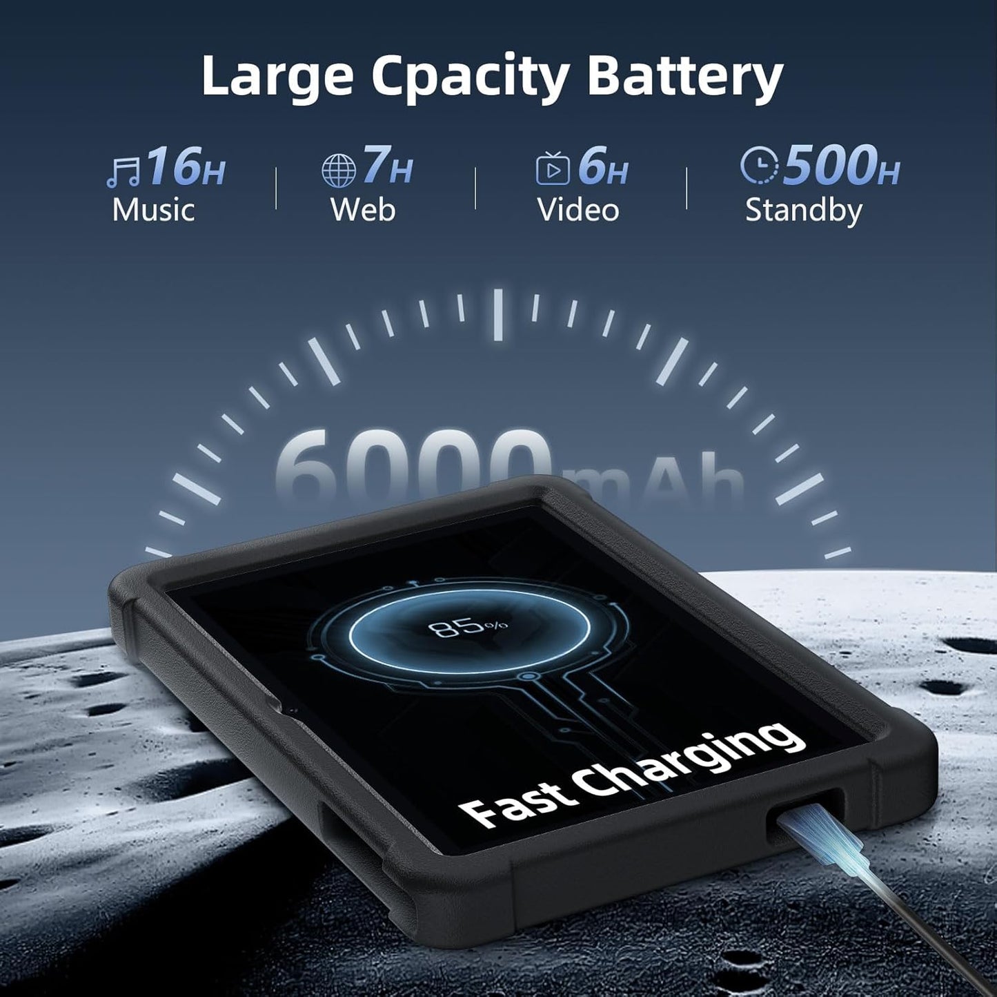 Tablet 10 Inch Android 14 Tablet, 16GB RAM 128GB ROM, 1TB Expansion, Octa-core, Large Capacity Battery, 5MP + 8MP Dual Camera, 5G/2.4G WiFi, Bluetooth 5.0, GPS, Drop-Proof Case - Black (Black)