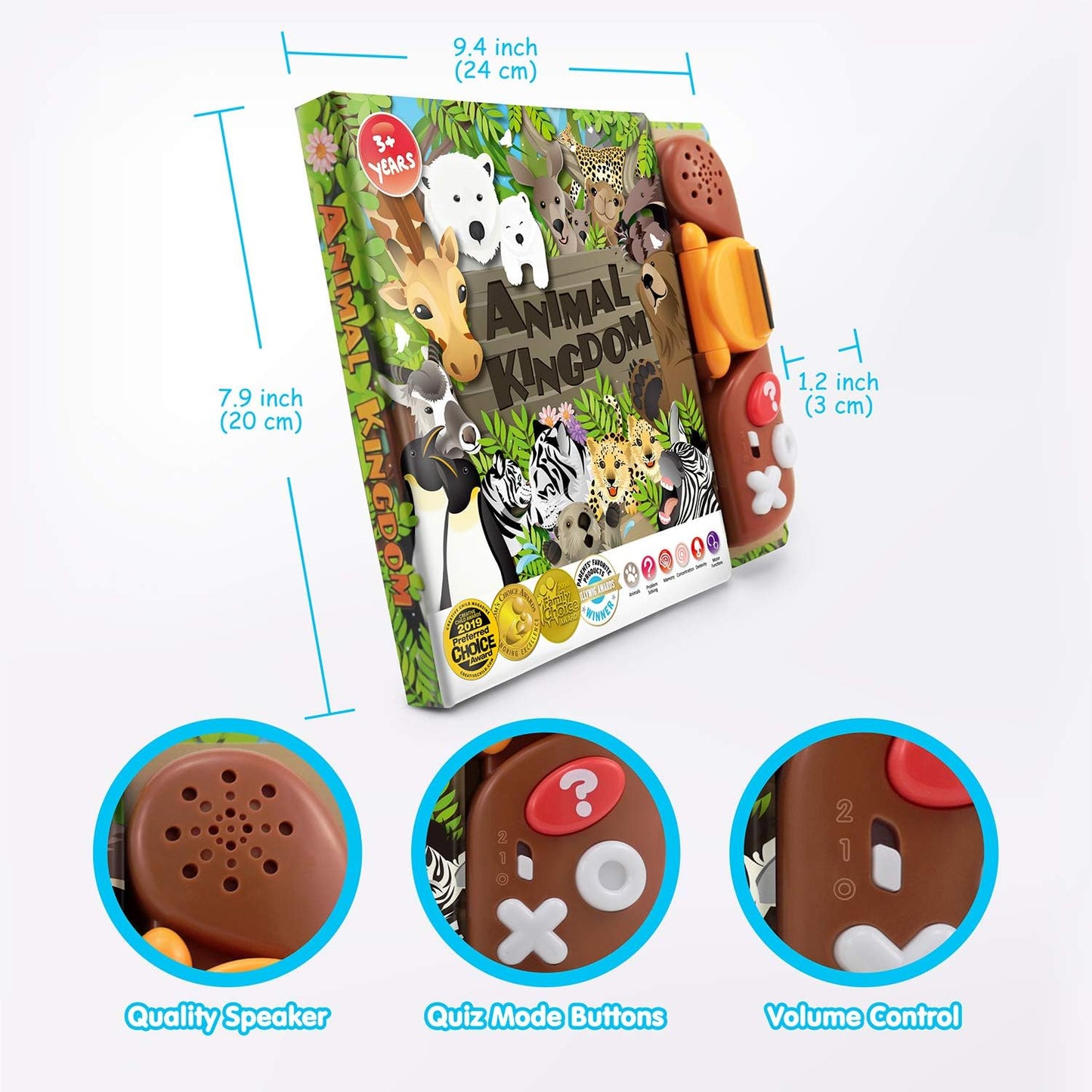 BEST LEARNING Book Reader Animal Kingdom - Educational Talking Sound Toy to Learn Animals with Quiz Games for Kids Ages 3 to 8 Years Old | Ideal 3-5 Boy or Girl Birthday Gift