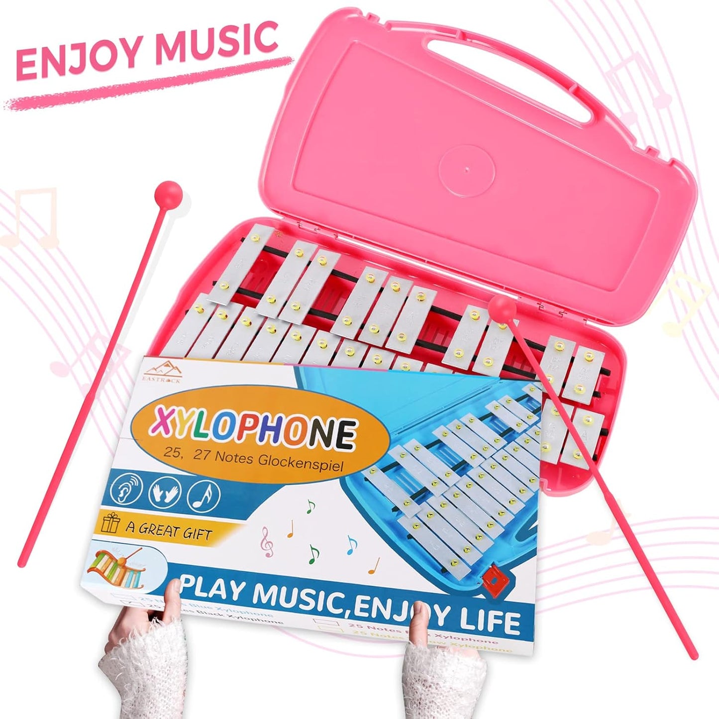 EASTROCK 25 Notes Glockenspiel Xylophone for Kids, Professional Music Teaching, Gifts