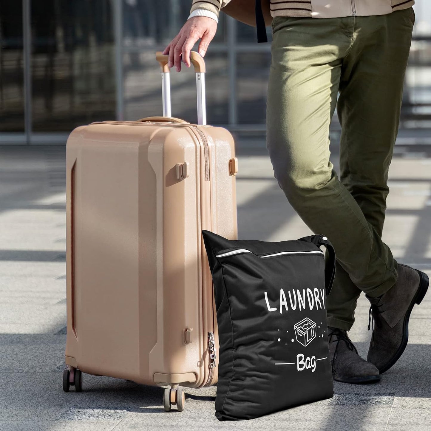 2 Pcs Large Travel Laundry Bag - Waterproof Wet Dry Washable for Dirty Clothes, Bathing Suit, Workout, Gym, Swimming, Yoga