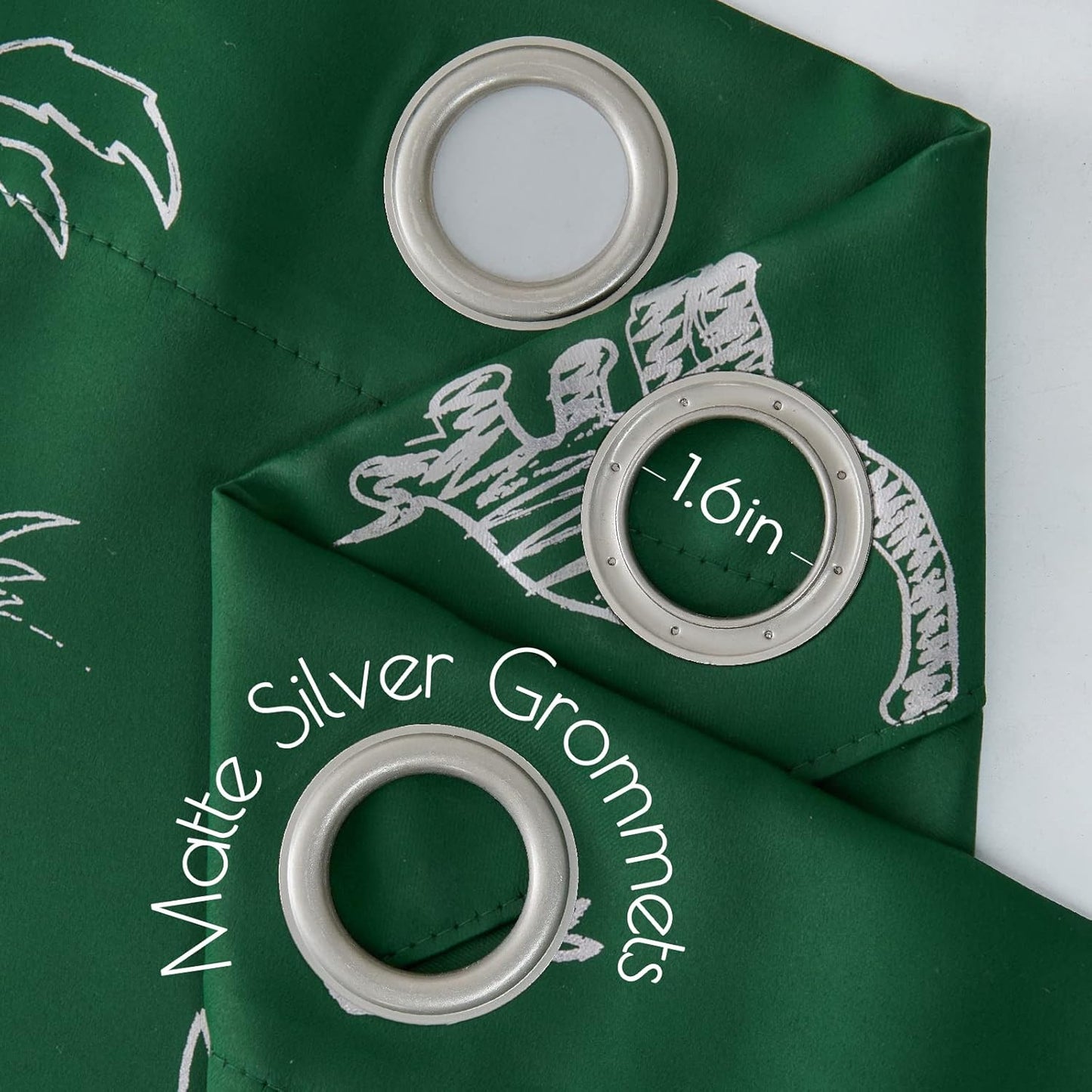 Vangao Kids Curtains Green Blackout Dinosaur Curtains for Boys Kids Nursery Girls Room Silver Dino Foil Print Thermal Insulated Drapes Grommet Top Window Treatments 63 Inches Length 2 Panels