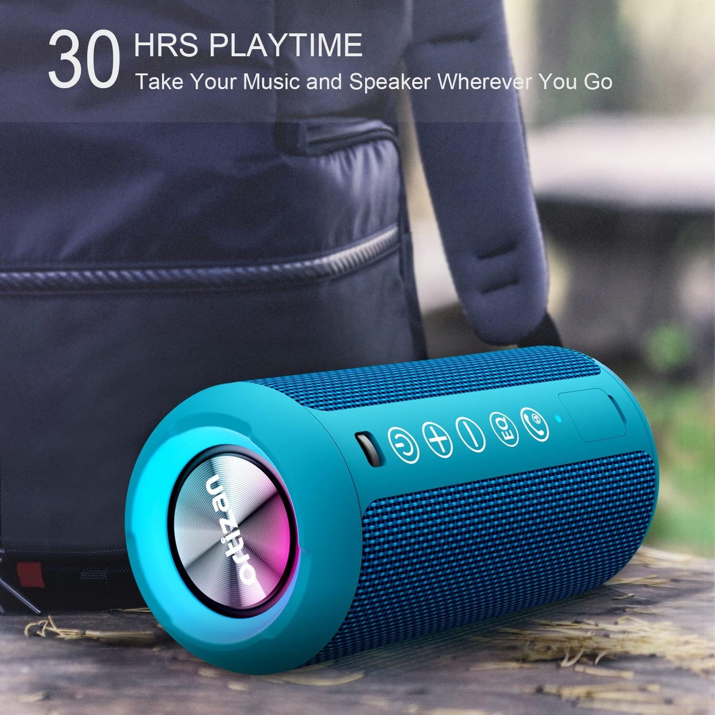 Ortizan Portable Bluetooth Speakers, IPX7 Waterproof Wireless Outdoor Speaker with 24W Loud Stereo Sound And Bluetooth 5.3, Deep Bass, RGB Lights, Dual Pairing, 30H Playtime for Home, Party