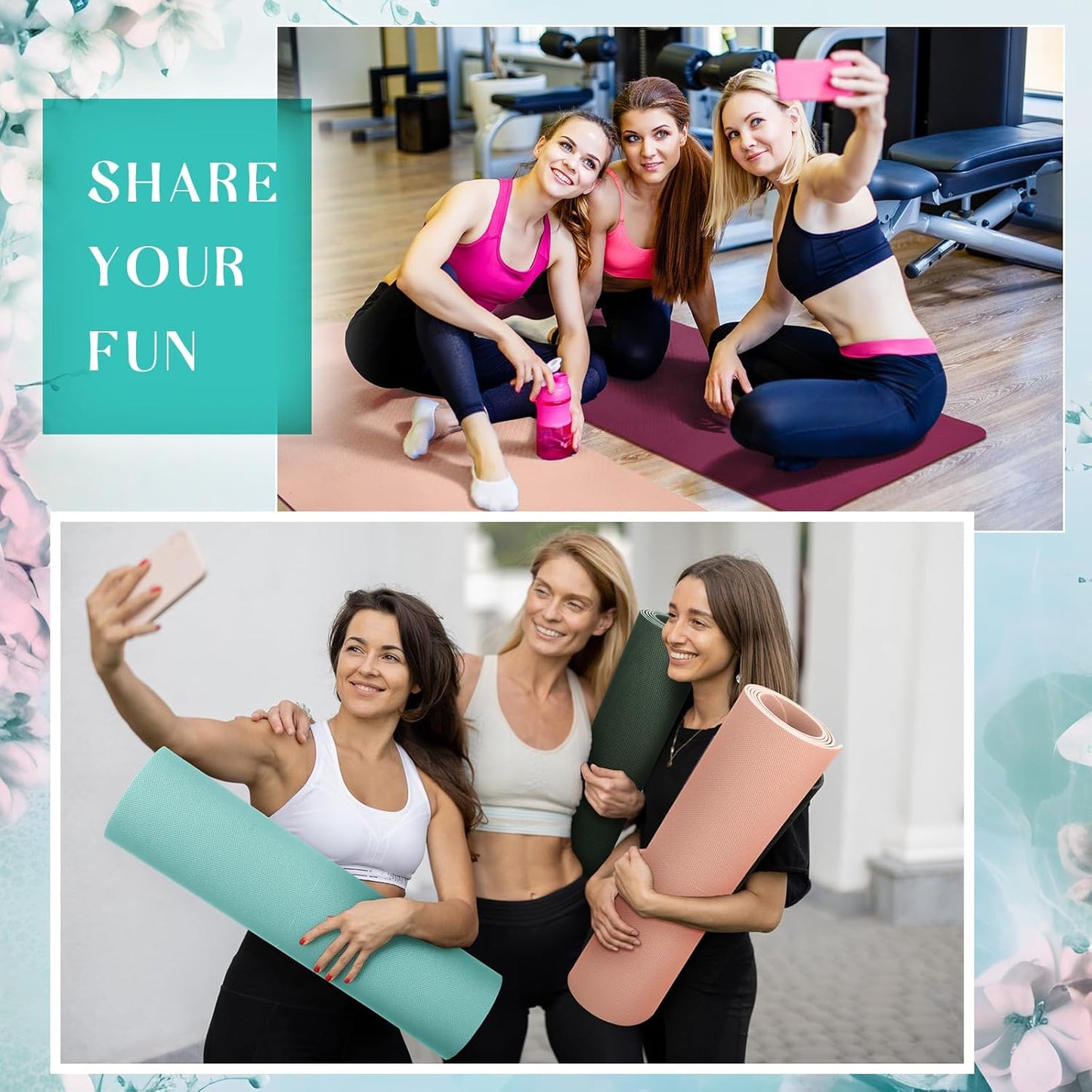 Timgle 24 Pack 68" x 24" Yoga Mat Bulk, 4mm Thick Extra Long Sports Mat Anti Slip Tear Resistant Yoga Exercise Set for Fitness Stretching Home Workout Gym and Studio