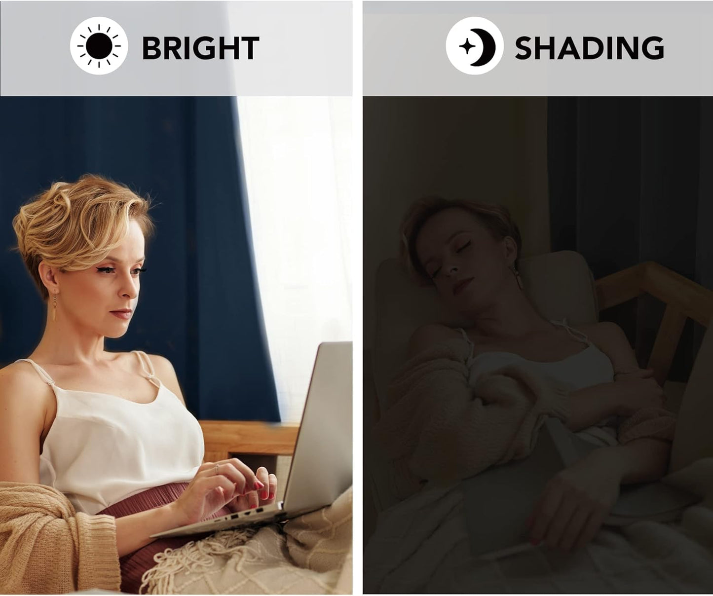 Deconovo Room Darkening Curtains with Grommets Blackout Thermal Insulated Noise Reducing Pair of Shades for Adults Bedroom Kids Baby Girl Boy Nursery Hall, Set of 2, Each Panel 42x95 in, Navy Blue