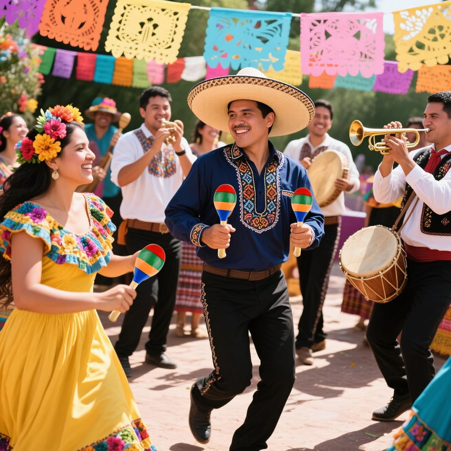 2 Pcs Maracas Hand Percussion Rattles, PLULON Colorful Wooden Maracas Rumba Shakers Rattle Latin Musical Instrument for Kids Adults Game Playing, Mexican Fiesta Cinco De Mayo Party Favors Supplies