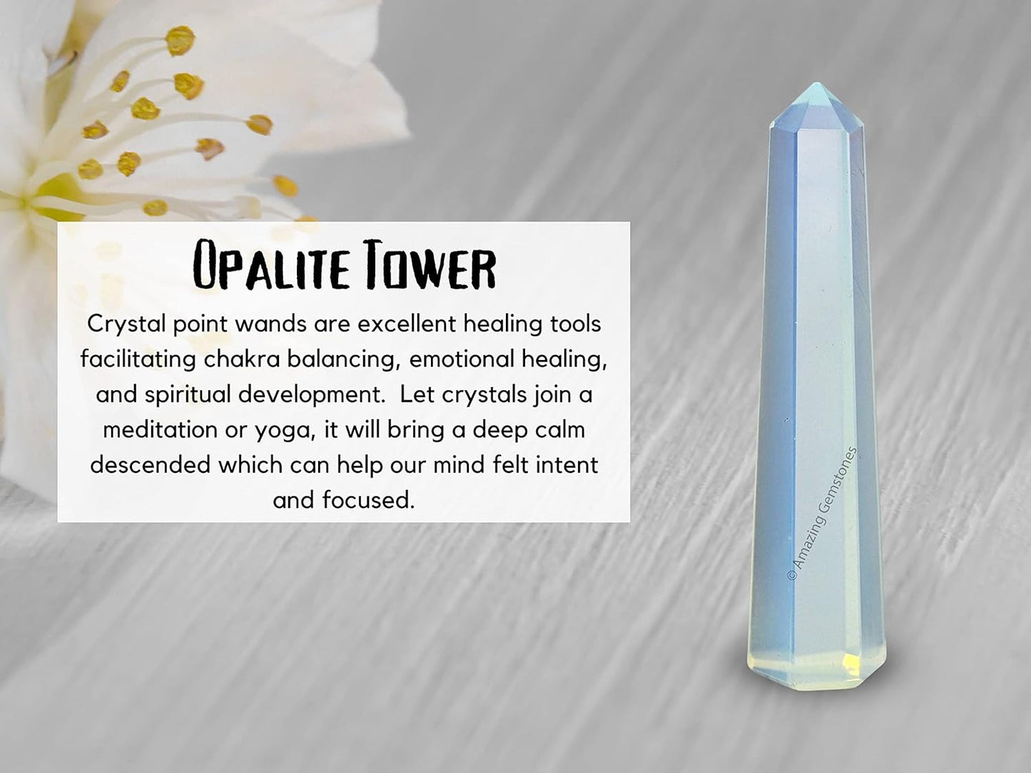 Amazing Gemstone Opalite Crystal Towers ~ Natural Healing Crystal Point Obelisk for Reiki Healing and Crystal Grid (2" to 3" INCH)