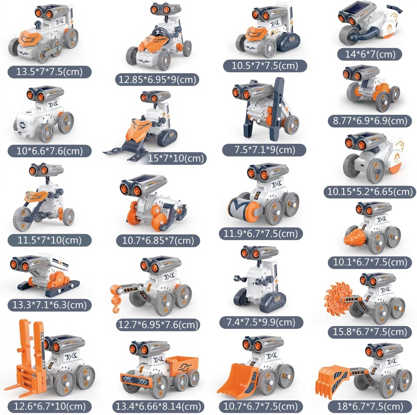 21-in-1 Education Solar Power Robot, STEM Toys for Ages 8-13, DIY Educational Science Building Toy, Solar or Battery Powered Robotic Set for Children Birthday with 210Pcs